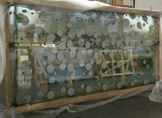 19mm Tepi Giling Kaca Cetak Laminasi Luar Ruangan