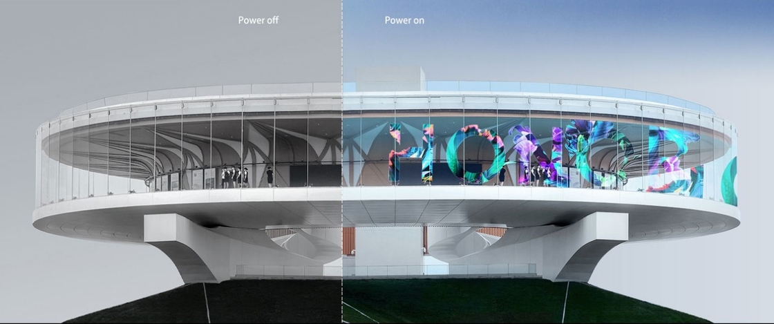 RGB Full Color P20 P31.25 Perekat Diri Film LED Transparan