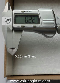 Kaca Tipis Ultra Ketebalan 0.22mm Ketebalan Dengan Transmisi Cahaya Tinggi